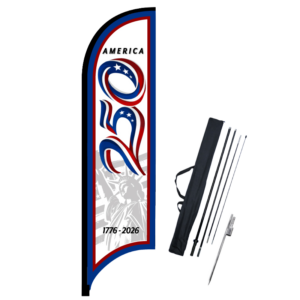 Sign Shop - Custom Signs 7 American 11ft Feather Flag Kit White