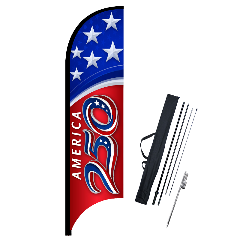 A250 Flag 2 American Feather Flag 11ft Stars